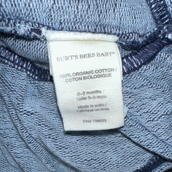 Burts Bees French Terry Knit Denim Wash Organic Cotton Super Soft Baby Dress NWT - Picture 10 of 13